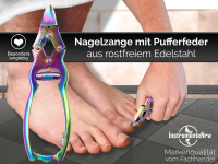 Krftige Edelstahl Fu-Nagelzange 15,5 cm mit Doppelbersetzung TITAN-Beschichtung