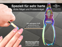 Krftige Edelstahl Fu-Nagelzange 15,5 cm mit Doppelbersetzung TITAN-Beschichtung