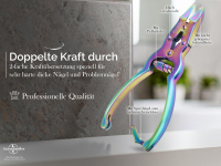 Krftige Edelstahl Fu-Nagelzange 15,5 cm mit Doppelbersetzung TITAN-Beschichtung