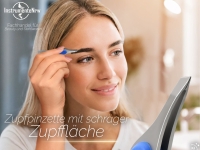 Pinzette Zupfpinzette aus Edelstahl mit blauem Griff / schr�g