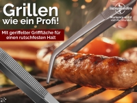 Grillpinzette Bratpinzette K�chenpinzette 25 cm gebogen