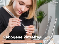 Gebogene Pinzette 25,0 cm mit Innenverzahnung