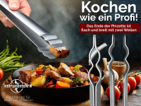 Profi Grillzange aus rostfreiem Edelstahl 40 cm