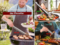 Profi Grillzange aus rostfreiem Edelstahl 40 cm