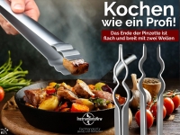 Profi Grillzange aus rostfreiem Edelstahl 40 cm