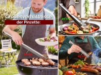 Profi Grillzange aus rostfreiem Edelstahl 40 cm