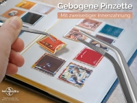 Pinzette Gebogen 12,5 cm mit Innenzahnung rostfreie Pincette aus Edelstahl