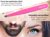 Kosmetik Zupfpinzette Augenbrauen Pinzette Haarpinzette Pink 10 cm - 2 mm