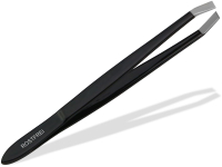 Abgewinkelte Haarzupfpinzette Zupfpinzette Schräg schwarz 10,5 cm