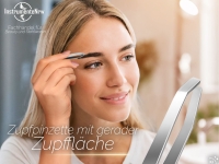 Edelstahl Augenbrauen-Haarzupf-Pinzette Gerade 9 cm - Kopf 2 mm Zupfpinzette