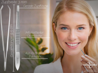 Feine Zupfpinzette Gerade Haar-Pinzette Augenbrauen Rostfreies Edelstahl 9,5 cm