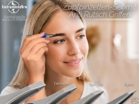 4er Set Zupfpinzetten Edelstahl Haarzupf-Pinzette Augenbrauen Schr�g Spitz Gerade