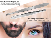 2-Teiliges Haarzupf-Pinzetten Set Zupfpinzette Augenbrauen Schrg Gerade Rostfrei