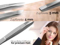 3er Zupfpinzette-Set Augenbrauen Haarzupf-Pinzette Schrg Gerade Spitz