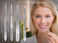 Profi Haar-Zupfpinzette Set Pinzette Gerade und Schr�g aus Edelstahl