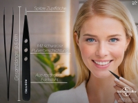 Spitze Zupfpinzette schwarz Beauty-Pinzette Haarzupfpinzette 9,5 cm
