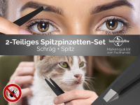 2-Teiliges Pinzetten Set Modellbau Feinmechaniker Schwarz Spitz Schrg