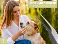Spitze Zeckenzange mit Lupe Zecken-Pinzette