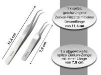 Feines Zeckenentferner Set Zeckenpinzette Zeckenzange fr Hunde Katzen aus Edelstahl