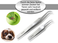 Feines Zeckenentferner Set Zeckenpinzette Zeckenzange fr Hunde Katzen aus Edelstahl