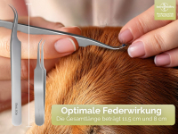 Feines Zeckenentferner Set Zeckenpinzette Zeckenzange fr Hunde Katzen aus Edelstahl