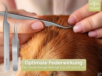 Feines Zeckenentferner Set Zeckenpinzette Zeckenzange f�r Hunde Katzen aus Edelstahl
