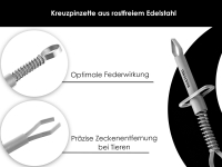Zeckenentferner Set Zecken-Pinzette + Zange