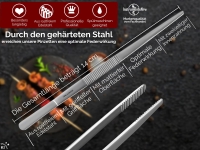 K�chenpinzette Grillpinzette Kochpinzette, Pinzette Edelstahl Gerade 14,0 cm
