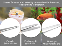 Profi Pflanzenschere Aquarium Terrarium Schere Gerade Edelstahl rostfrei 14,5 cm