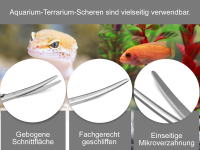 Pflanzenschere Aquarium Schere Gebogen Rostfrei Edelstahl 14,5 cm