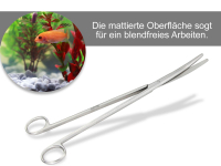 Pflanzenschere Aquarium Terrarium Schere Gebogen Edelstahl 18,0 cm