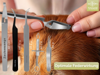 Zecken-Pinzetten Set 5-Teilig Zeckenzange Zeckenentferner Spitz Gerade