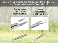 Zeckenentferner-Set Zeckenzange Zecken-Pinzette Spitzpinzette Parasitenzange