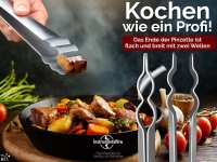 Grillzange Grillpinzette Grill-Pinzette gerade Edelstahl 25 cm Extrem Griffig