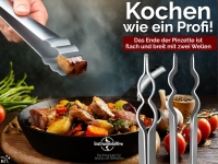 Grillzange Grillpinzette Gerade Grill-Pinzette Edelstahl 20 cm Extrem Griffig