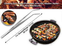 Grillzangen Set Grillpinzette 30 cm Grill-Set Edelstahl BBQ Grill Werkzeug Set Bratwurst und Grillfleisch