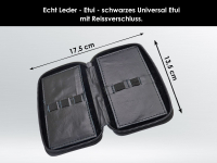 Universal Echt Leder Etui Schwarz 13,5 cm