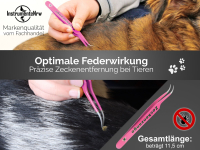 Premium Zeckenpinzette Zeckenzange Edelstahl Zecken Pinzette Hunde Katzen rostfreier Qualittsstahl Pink