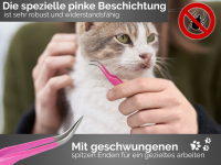 Premium Zeckenpinzette Zeckenzange Edelstahl Zecken Pinzette Hunde Katzen rostfreier Qualittsstahl Pink + Etui