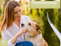 Premium Zeckenpinzette Zeckenzange Edelstahl Zecken Pinzette Hunde Katzen rostfreier Qualittsstahl Wei + Etui