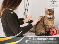Profi Zeckenpinzette Zeckenzange Edelstahl Zecken-Entferner Gelb fr Hunde Katzen - Rostfrei - Pinzette mit Etui 11,5 cm