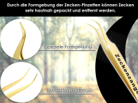 Premium Zeckenpinzette Zeckenzange Titan Edelstahl Zecken Pinzette Hunde Katzen rostfreier Qualittsstahl Gold