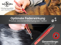 Premium Zeckenpinzette Zeckenzange Edelstahl Zecken Pinzette Hunde Katzen rostfreier Qualittsstahl Rot