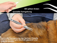 Premium Zeckenpinzette Zeckenzange Edelstahl Zecken Pinzette Hunde Katzen rostfreier Qualittsstahl Silber