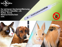 Zeckenzange Zeckenentferner mit abgewinkelten Enden fr Hunde, Katzen oder andere Haustiere