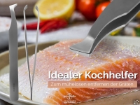 Fischentschupper Fischgr�tenpinzette Fischgr�tenzange 2 in 1 Profi-Qualit�ts Pinzette Edelstahl f�r Fisch-Gr�ten