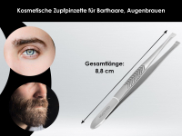 Zupfpinzette fr Augenbrauen mit gerader Zupfflche 8,8 cm