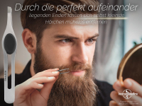 Augenbrauen Pinzette Zupfpinzette mit schwarzen Antirutsch Soft Griff