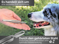Hunde Zeckenzange Zeckenpinzette mit Etui Edelstahl Zeckenentferner 13,5 cm