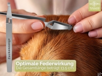 Hunde Zeckenzange Zeckenpinzette mit Etui Edelstahl Zeckenentferner 13,5 cm